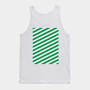 Celtic Green and White Angled Hoops Tank Top